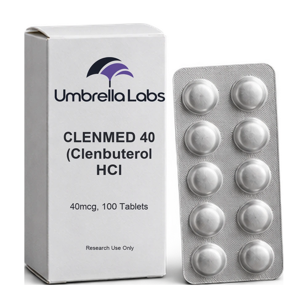 CLENMED 40 (Clenbuterol HCl 40mcg, 100 Tablets) — Umbrella Labs