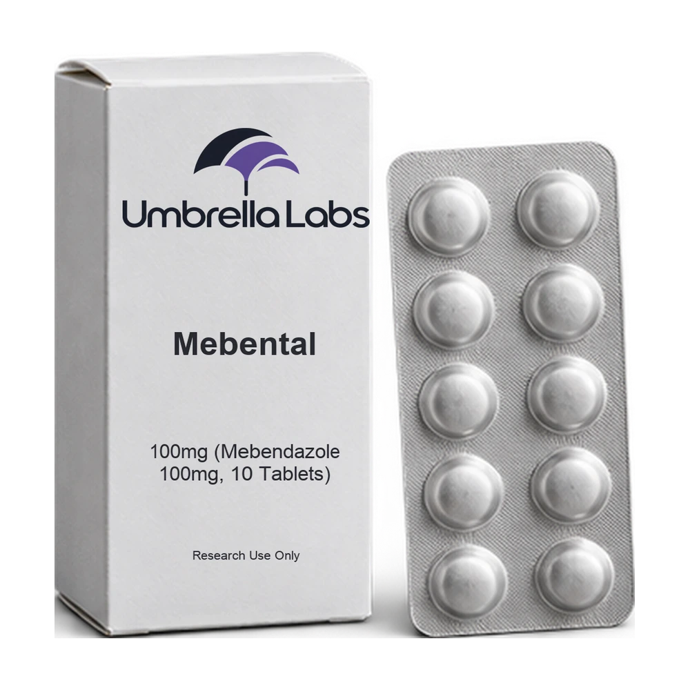 Mebental 100mg (Mebendazole 100mg, 10 Tablets) — Umbrella Labs