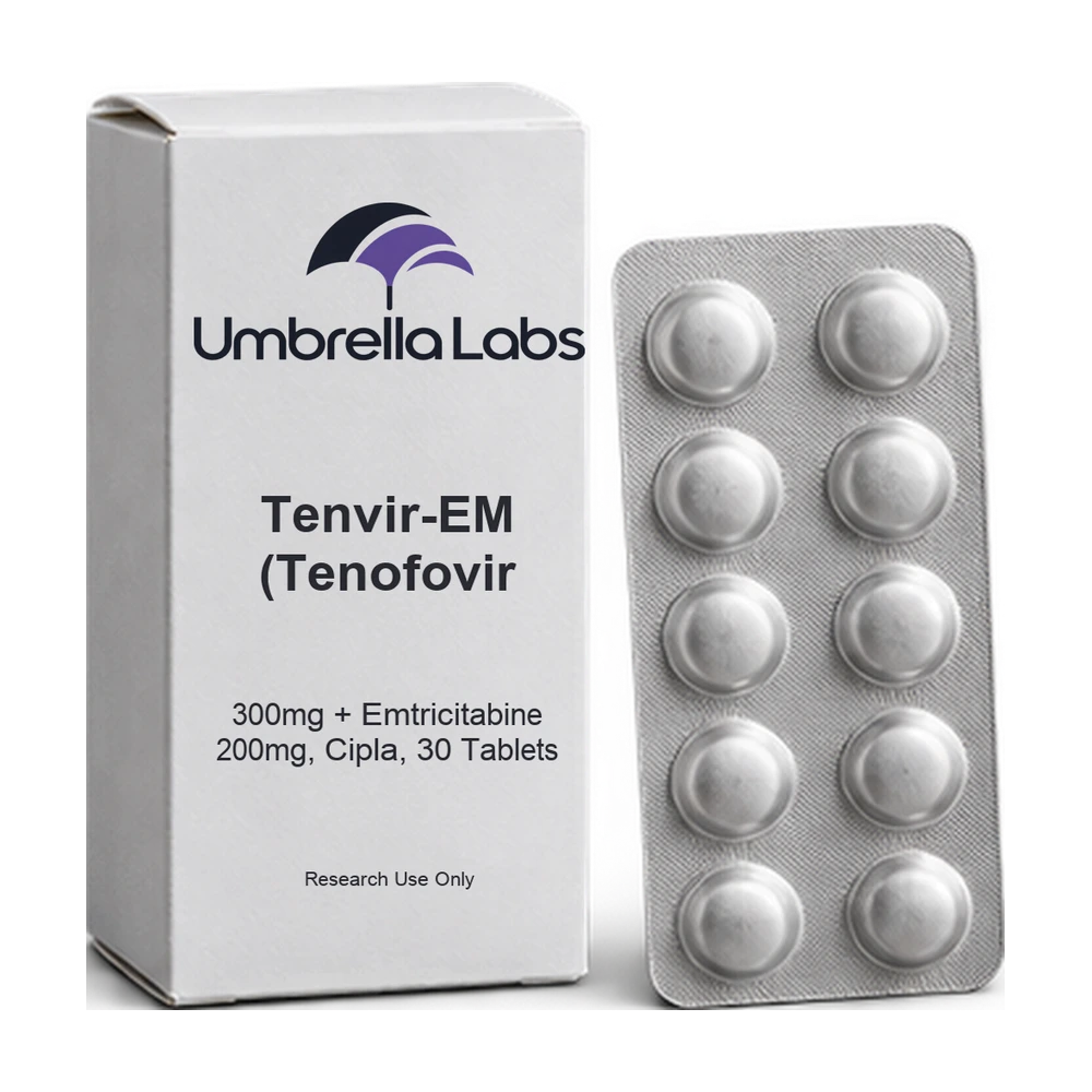 Tenvir-EM (Tenofovir 300mg + Emtricitabine 200mg, Cipla, 30 Tablets) — Umbrella Labs