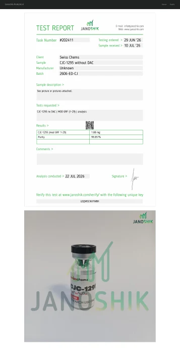 CJC-1295 without DAC 2 mg lab report