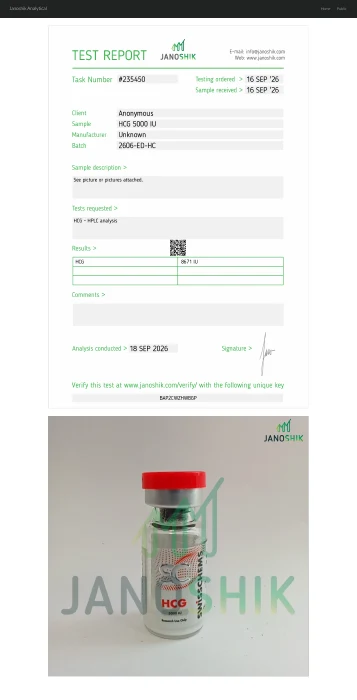 HCG 5000 IU lab report